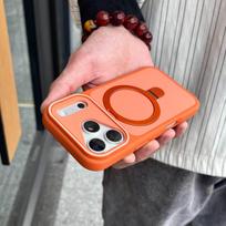 Apple 17 & iPhone 16 Plus Magnetic Case with Full Coverage & Fulcrum 14 Bracket Phantom iPhone 15 Plus ryški oranžinė spalva