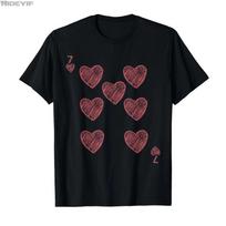 Funny 6 7 Valentine Love Heart Playing Card Matching Couples T-shirt for Men Women 100% Cotton T Shirts Short Sleeve Tops S įvairiaspalvis