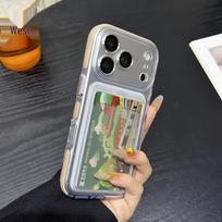 Protective Case with Lens Film & Card Holder for iPhone 17 Pro Max - Anti-Fall Design 16Pro