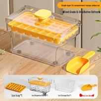 Maistinio plastiko ledukų padėklas su dangteliu naminiams ledams Replacement Ice Tray geltona