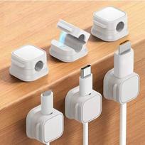 6Pcs Plastic Magnetic Cable Organizer Adhesive Smooth Cord Wire Cable Holder Adjustable Cable Management Clips Home Office balta