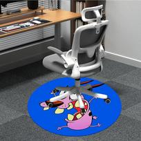 1pc Courage the Cowardly Dog Office Round Area Rug, Under Office Chairs Bedroom Living Room Home Decor, Room Decoa1016090 80cm by 80cm