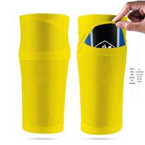Breathable Mesh Football Shin Guard Sleeve with Knee Pad for Adults & Children Medium geltona