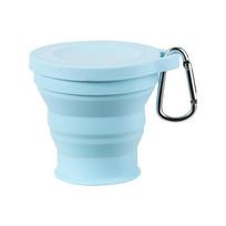 Collapsible Lightweight Silicone Dog Cat Bowl, Portable 180ml Pet Water Food Feeder for Outdoor Travel, Hiking, Camping and Daily Walks Blue Foldable Bowl 180m