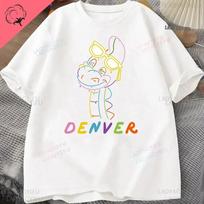 Neon Round Collar TShirt Denver The Last Dinosaur Jeremy Cartoons Fabric Basic Cartoon T Shirt Girl Clothes New Design Hot Sale S