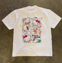2026 Summer 100 Cotton Sanrio Hello Kitty Printed Casual Loose Tshirt Parentchild Vintage Harajuku Top 52TOYS Collaboration S