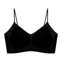 Women Camellia Essence Infused Wireless Bra Ultra Thin Strap Seamless Comfortable Scented Lingerie M juoda