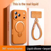 iPhone 17 Pro Max/Pro Lanyard Liquid Silicone Magnetic Anti-Drop 360° Stand Case iPhone 15 Pro