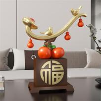 Persimmon Fengshui Figurine Chinese Feng Shui Statue Desktop Decor Home Decoration Table Centerpiece