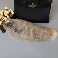 40Cm Real Fox Fur Tail Large Long Natural Fur Tail Keychain Pendant Cosplay Tail Cute Wolf Fox Tail Fur Car Keychains For Women about 40cm