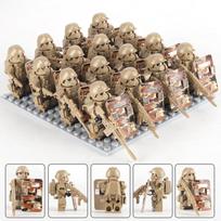 Building blocks, reloading special forces police weapons and shields, assembling toy special police, birthday gifts