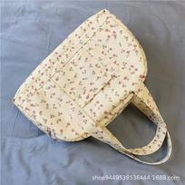 Original large-capacity floral canvas tote bag New Mori flower commuter shoulder bag niche handbag