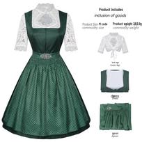 Oktoberfest Maid Dress: European & American Style Lace Apron, Short Sleeve Women's Three-Piece Set, 2025 Collection XL