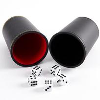 PU Leather Silent Dice Shaker Cup Set - Featuring Plush Fabric for Chess & Card Games