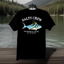 Salty Crew  Gaidys  trumpomis rankovėmis Premium marškinėliai (Juoda) Marškinėliai/Vyriški, dydis M L