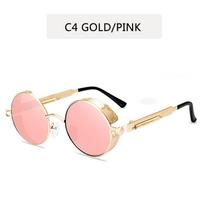 Metaliniai Steampunk Saulės Akiniai Vyrams Moterims Madingi Apvalūs Akiniai Prekės Ženklo Dizainas Vintažiniai Saulės Akiniai Aukštos Kokybės Oculos de sol Other