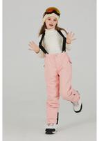 Kids' Windproof Waterproof Baggy Ski and Snowboard Pants 13 šviesiai rausvos spalvos