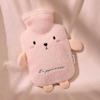 2l Cartoon Animal Hot Water Bottle Reusable Explosion proof Hand Warmer With Plush Cover For Pain Relief pink rabbit