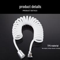 Telescopic Pressure-Resistant Bidet Sprayer Hose - ABS, Soft, for Hot/Cold Water.