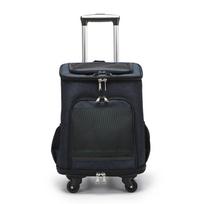 Large Capacity Cat Backpack Trolley for Bathing & Travel mėlyna