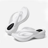 1 Pair Lightweight Flip-Flops Women's Home Slippers Sandals Solid Color Thick Bottom Shower Slippers Women's EVA One Piece Non-Slip Bathroom Slippers 35/36 balta