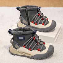 Winter Kids Thickened Children's Boots Non Slip Warm Medium Snow Boots Winter Cotton Shoes for Boys Girls Winter Boots 30 pilka spalva/mėlyna
