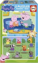 Medinė 3D dėlionė Educa Peppa Pig 2, 18 cm x 26 cm, 50 vnt., įvairių spalvų