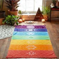 150cm x 75cm Vaivorykštės Boho Paplūdimio kilimėlis Antklodė Dryžuotas Sienų gobelenas Šalikas Jogos kilimėlis