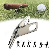 Divot įrankis su kamuoliuko žymekliu, cigaro laikiklis, dovana jam, priedas