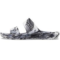 Crocs Classic Clog Marmuro rašto įsispiriami sandalai Unisex avalynė Balti Juodi 207701-103 41-42