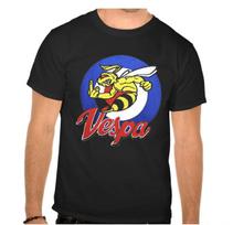 Vespa Scooter Logo Black T-shirt -903- 3XL