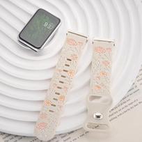 Engraving Bracelet for Samsung Galaxy Fit 3 Watch Band Silicone Prints Design Strap for Samsung Galaxy Fit 3 Floral Wristband for samsung fit 3