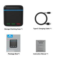 For GoPro Go Pro Hero 8 7 6 5 Camera Battery Charger Station 3-Channel Battery Charger with Type C Cable Batteries Storage Case juoda