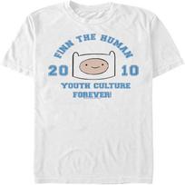 Adventure Time Men's Big & Tall Finn The Human 2010 T-Shirt S balta