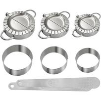2025+ 3-In1 Stainless Steel Dumpling Maker Set - DumplingPress & Empanada Mold with Dough Cutters (3 , 3.4 , 3.8 ) China Mainland gray