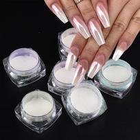 6 Boxes Magic Mirror Powder Set Shiny Powder Aurora Effect Powder Easy To Put On Powder Delicate Powder Festival Holiday Nail Art Jewelry 6PCS įvairiaspalvis