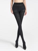 A Pair Of Fashionable And Simple Jacquard Knitted Pantyhose With A Vertical Stripe Pattern Of Wheat Ears For Women S-M