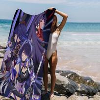 Honkai Impact Game Beach Towels Shower Towel Sauna Travel Spa Microfiber Quick Dry Gym Accessories Cute Room Decor W40*H60(CM)