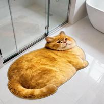 3D Cute Cat Shaped Diatomite Bath Mat Super Absorbent Non-slip Quick Dry Bathroom Doormat for Cat Lover Home Decor Gift 40x60cm