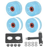 PATIKIL Roller Skate Wheel 65mm 78A Skateboard Cruiser Wheel Set with Bearing Track Tool Kit for Outdoor Quad Blue Set, 4-Piece Light-Up Skating, mėlyna