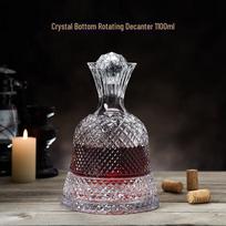 Rotary Wine Decanter with Swirl Crystal Base