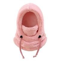 Keep Warm Plush Balaclava Hat Hood Winter Ear Protection Cap Simple Ski Mask Hat  Kids chaki