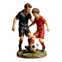 Father And Son Football Statue Resin Parent-child Figurine Waterproof Sports Sculpture Ornament for Outdoor Indoor Decor Home Garden Balcony A