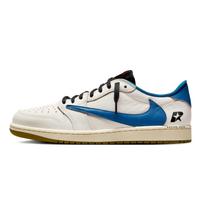 Jordan x Travis Scott Air Jordan 1 2026 Wanderer žemi sportbačiai Vintažiniai krepšinio bateliai Moteriški Balti Mėlyni DZ4137-700(Komanda1868- 2026) 35.5