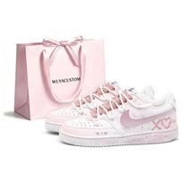 Nike Court Vision 1 Skateboard Shoes Women's Low Top Pink/White DH3158-101(Team1279-S-BOX) 38.5