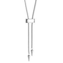 Sexy Bolo Tie Necklace for Women Girls Cool Jewelry Chain Lariat with Cuboid Chokers Body Jewelry Summer 1 sidabras