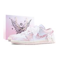 Jordan Air Jordan 1 Cherry Blossom Butterfly Dancing Low top Vintage Basketball Shoes Women's Pink White DC0774-606(Team836-) 36.5