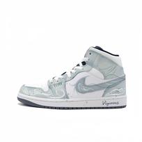 Jordan Air Jordan 1 Empty Mountain Mist, Dark Cyan Abrasion Resistant Mid top Vintage Basketball Shoes Unisex Cyan DQ8426-001(Team603-) 38.5