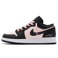 Jordan Air Jordan 1 Abrasion Resistant Low top Vintage Basketball Shoes Women's Black Pink DC0774-101(Team973-) 37.5