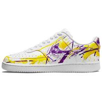 Nike Court Vision 1 Bumblebee Starry Sky Leather Abrasion Resistant Low top Skateboard Shoes Men's Yellow White Purple DH2987-101(team488-) 43